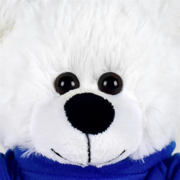 Cuddly, soft plush teddy bear with embroidered paws and hoodie.... from ASI 68507 The Magnet Group / Perfect Line