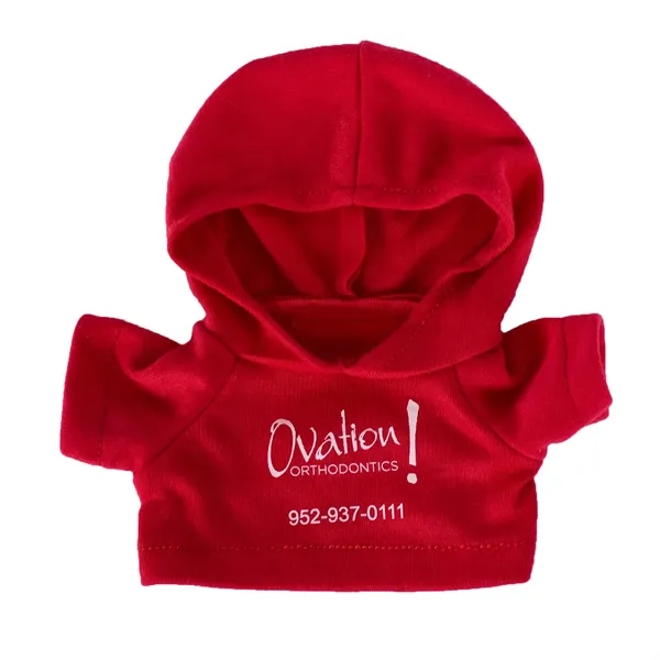 Cuddly, soft plush teddy bear with embroidered paws and hoodie.... from ASI 68507 The Magnet Group / Perfect Line