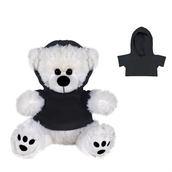 Cuddly, soft plush teddy bear with embroidered paws and hoodie.... from ASI 68507 The Magnet Group / Perfect Line
