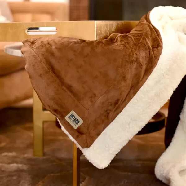 50" x 60" blanket with super soft micro mink on one... from ASI 68507 The Magnet Group / The Bag Factory®