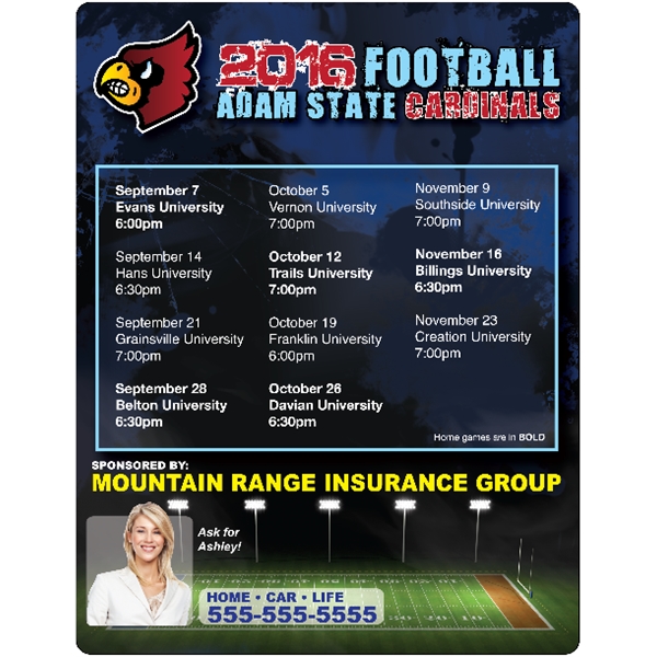 8.5" x 11" schedule magnet with round corners and digitally printed,... from ASI 89910 Stouse, LLC