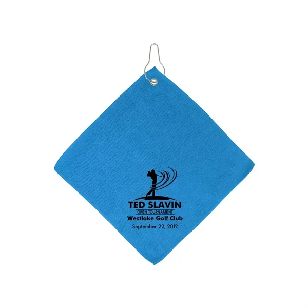 11.5" x 11.5" microfiber golf towel with grommet and hook.... from ASI 68507 The Magnet Group