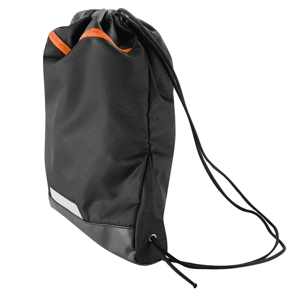Racer ripstop polyester drawstring backpack with reflective PU leather trim, zipper... from ASI 57800 Gordon Sinclair / Gordon Sinclair®