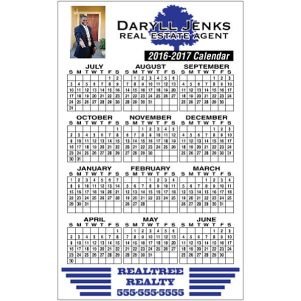3.5" x 5.625" school calendar magnet with square corners and 4... from ASI 89910 Stouse, LLC