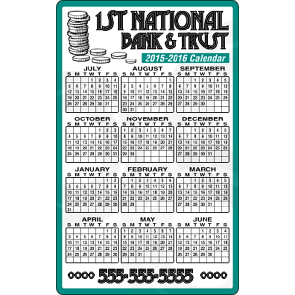 3.5" x 5.625" school calendar magnet with round corners and four... from ASI 89910 Stouse, LLC