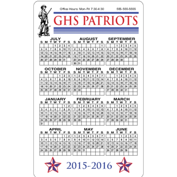 3.5" x 5.625" school calendar magnet with round corners and four... from ASI 89910 Stouse, LLC