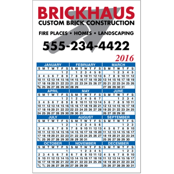 3.5" x 5.625" calendar magnet with 4 color process image on... from ASI 89910 Stouse, LLC