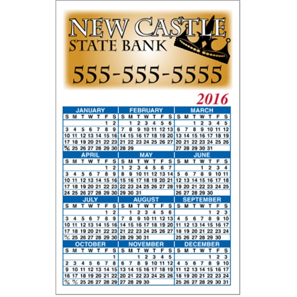 3.5" x 5.625" calendar magnet with 4 color process image on... from ASI 89910 Stouse, LLC