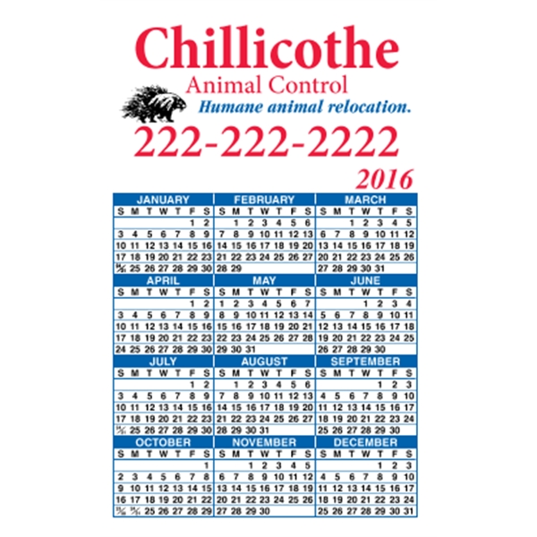 3.5" x 5.625" calendar magnet with 4 color process image on... from ASI 89910 Stouse, LLC