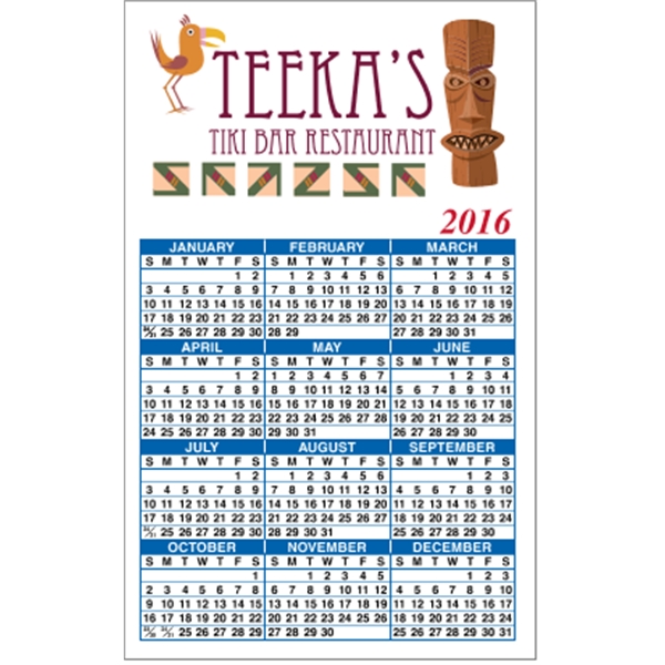 3.5" x 5.625" calendar magnet with 4 color process image on... from ASI 89910 Stouse, LLC