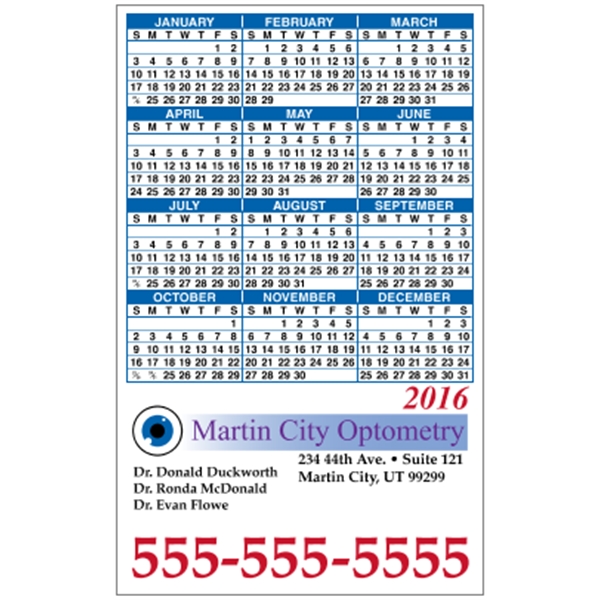 3.5" x 5.625" calendar magnet with 4 color process image on... from ASI 89910 Stouse, LLC
