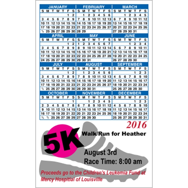 3.5" x 5.625" calendar magnet with 4 color process image on... from ASI 89910 Stouse, LLC