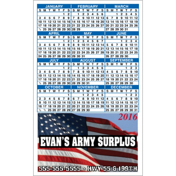 3.5" x 5.625" calendar magnet with 4 color process image on... from ASI 89910 Stouse, LLC
