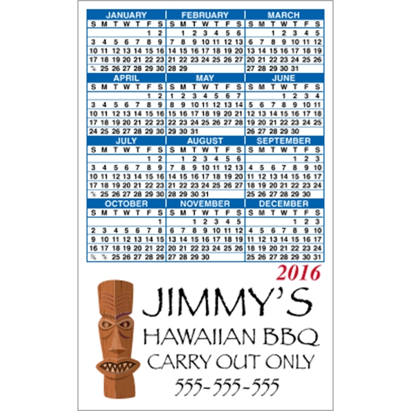 3.5" x 5.625" calendar magnet with 4 color process image on... from ASI 89910 Stouse, LLC