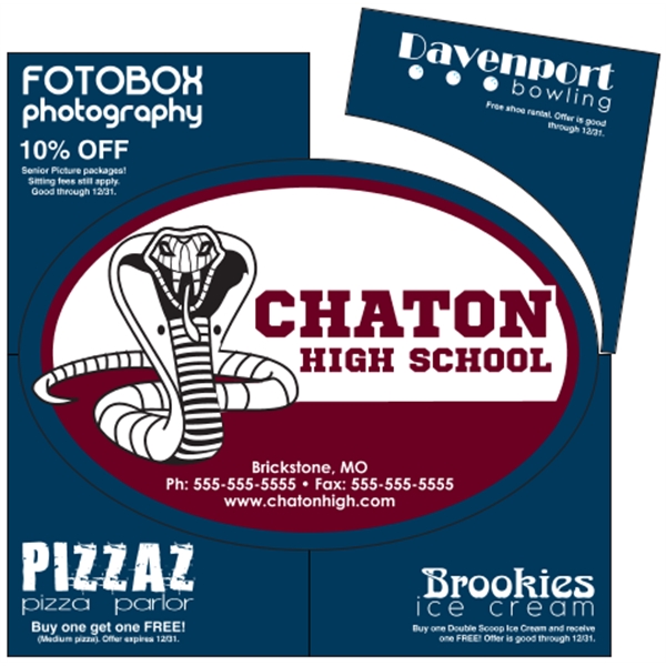 5.75" x 3.875" oval magnet in 6" square with coupons. Suitable... from ASI 89910 Stouse, LLC