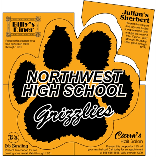 5.5" paw print shaped magnet in a 6" square with coupons... from ASI 89910 Stouse, LLC