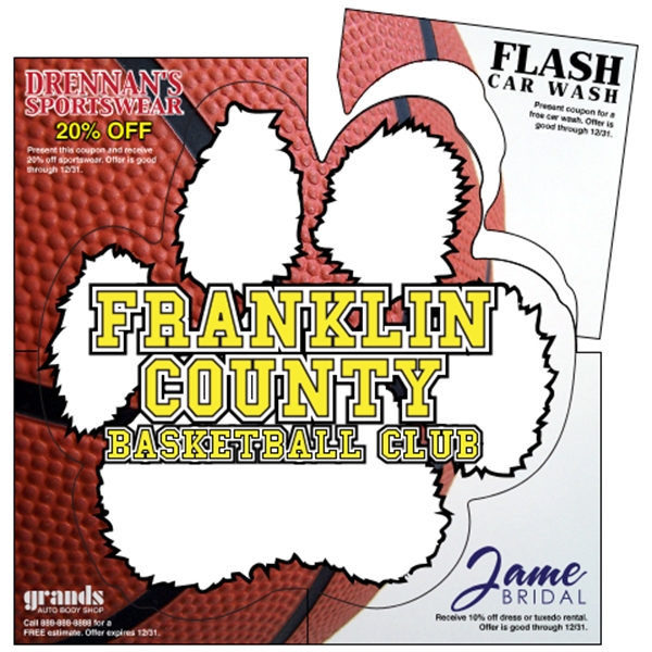 5.5" paw print shaped magnet in a 6" square with coupons... from ASI 89910 Stouse, LLC