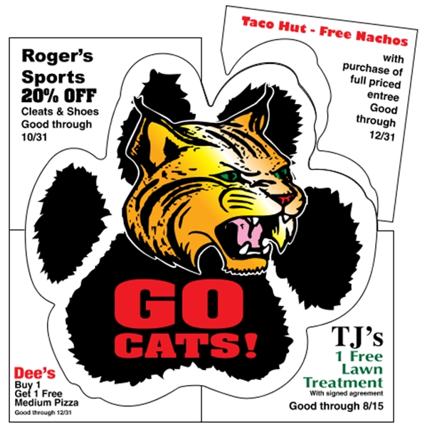 5.5" paw print shaped magnet in a 6" square with coupons... from ASI 89910 Stouse, LLC