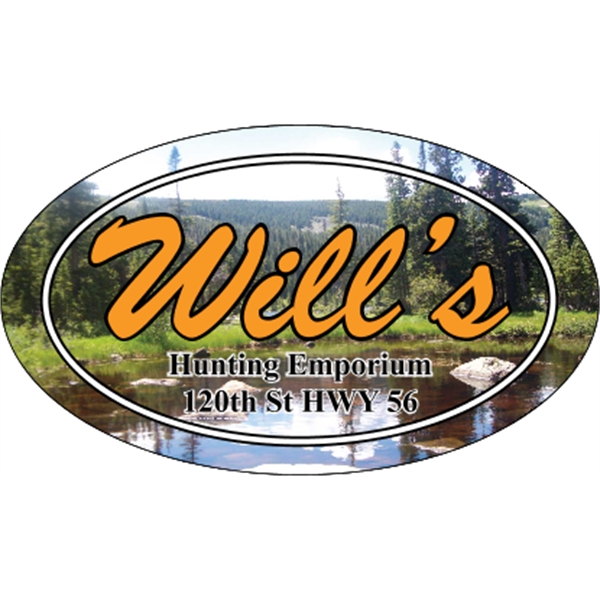 5.75" x 3.375" oval shaped magnet with .030" thickness and customization.... from ASI 89910 Stouse, LLC