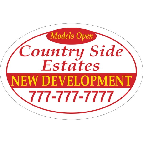 17" x 11.5" oval shaped magnetic sign for indoor/outdoor use with... from ASI 89910 Stouse, LLC