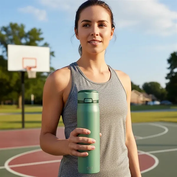 30oz covered-straw bottle with smooth airflow sipping and easy carry-perfect for... from ASI 72657 Active Life Promo / Apres Ski Active Life