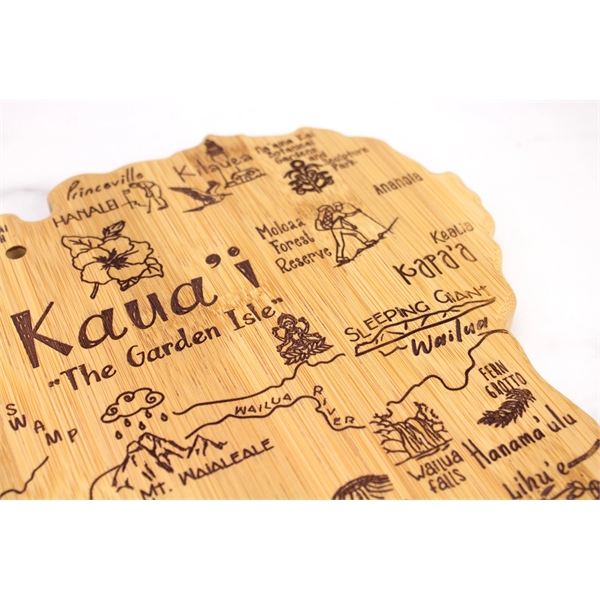 Kauai shaped destination cutting board.... from ASI 91565 Totally Bamboo