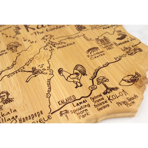 Kauai shaped destination cutting board.... from ASI 91565 Totally Bamboo