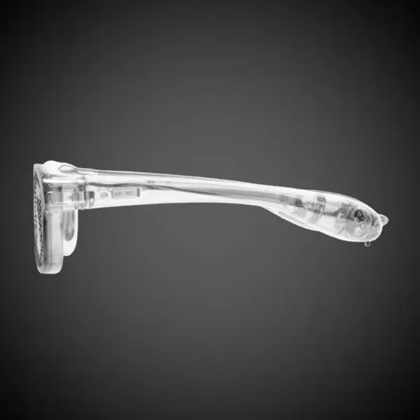 Vinyl retro-styled sunglasses with 2026 themed see-through pinhole imprint.... from ASI 42016 Brighter Promotions Inc