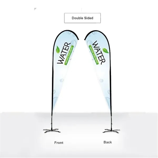 A 9-ft teardrop shaped double sided feather flag for display.... from ASI 66230 Landes Inc