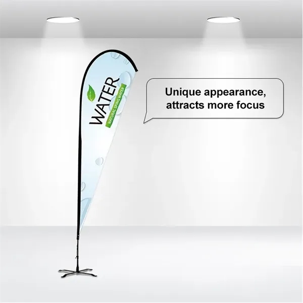 A 13-ft teardrop shaped double sided feather flag for display.... from ASI 66230 Landes Inc