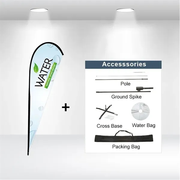 A 13-ft teardrop shaped double sided feather flag for display.... from ASI 66230 Landes Inc