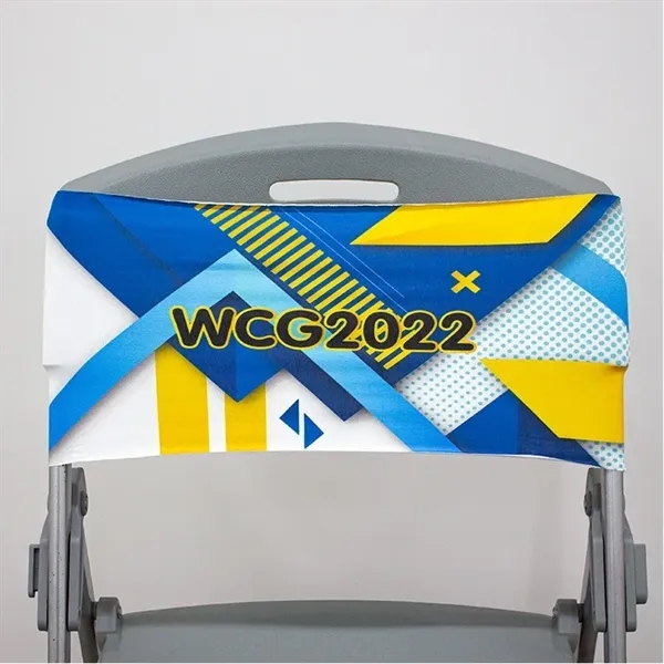 Custom printed chair back sleeve help to promote your products during... from ASI 66230 Landes Inc