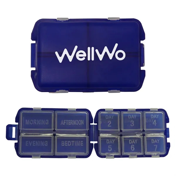 Seven day pill planner with compartments for each day of the... from ASI 52710 Lincoln Line