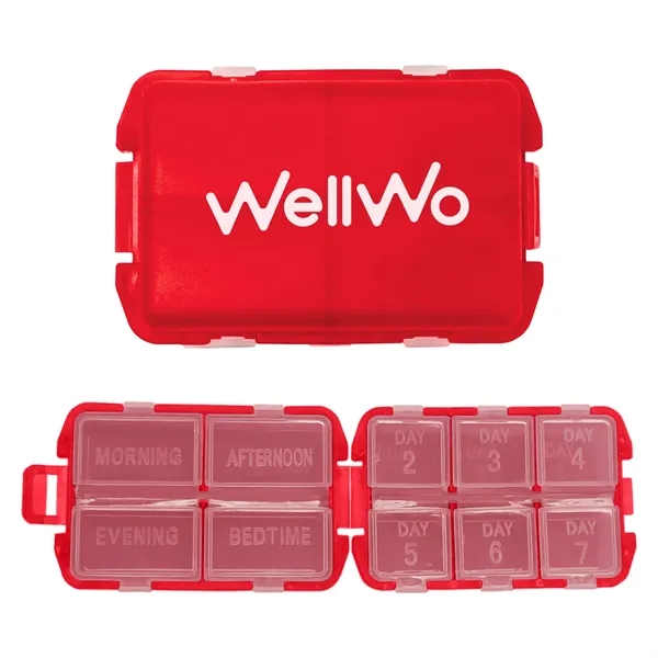 Seven day pill planner with compartments for each day of the... from ASI 52710 Lincoln Line