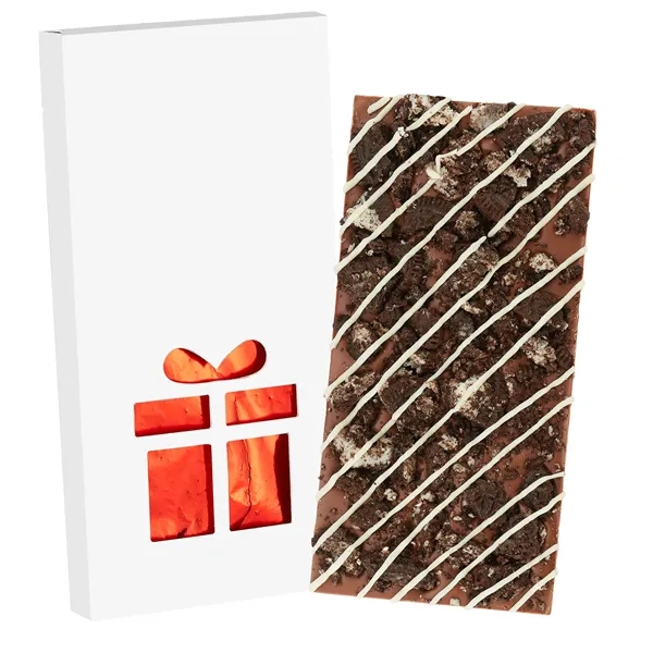 4CP Gift Window Box with Milk Chocolate w/ Crushed Oreo® Belgian... from ASI 71685 Midnite Snax®