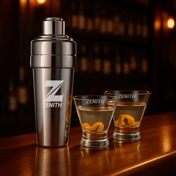 The Milano Shaker & Martini Set exudes timeless sophistication, making it... from ASI 84592 St Regis Group