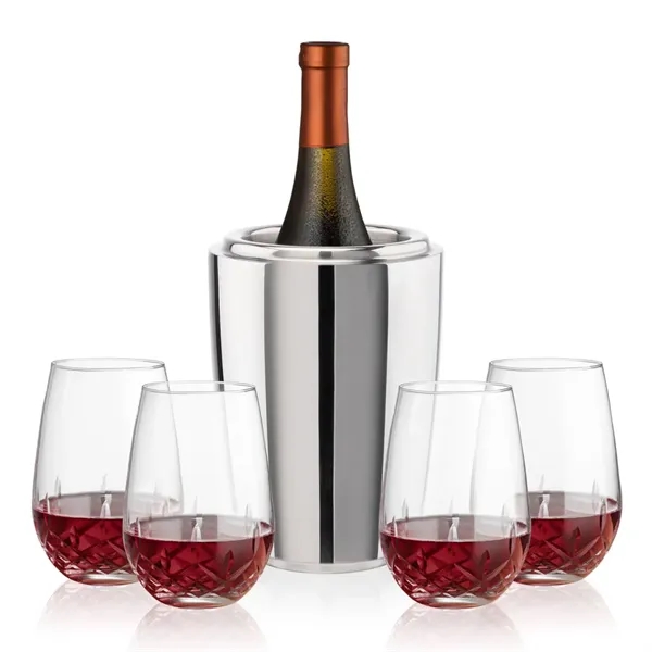The Pescara Wine Cooler & Wine Glass Set is a refined... from ASI 84592 St Regis Group