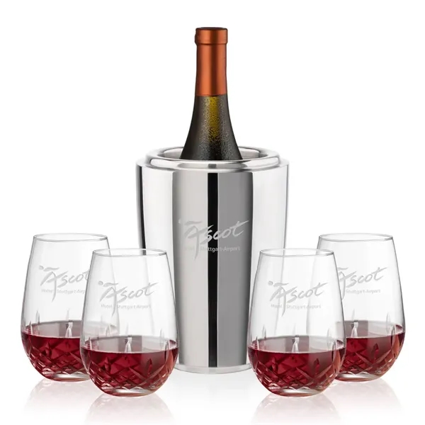The Pescara Wine Cooler & Wine Glass Set is a refined... from ASI 84592 St Regis Group
