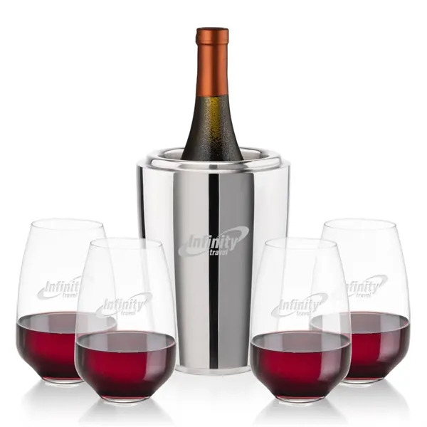The Pescara Wine Cooler & Wine Glass Set is a refined... from ASI 84592 St Regis Group