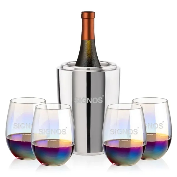 The Pescara Wine Cooler & Wine Glass Set is a refined... from ASI 84592 St Regis Group