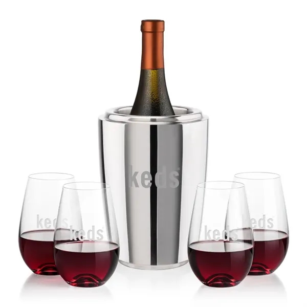 The Pescara Wine Cooler & Wine Glass Set is a refined... from ASI 84592 St Regis Group