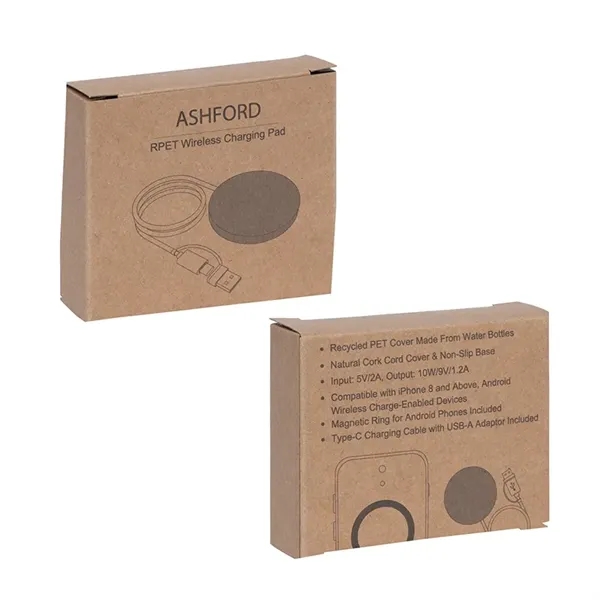 Ashford 10W RPET & Cork Wireless Charging Pad... from ASI 67866 Logomark/Valumark