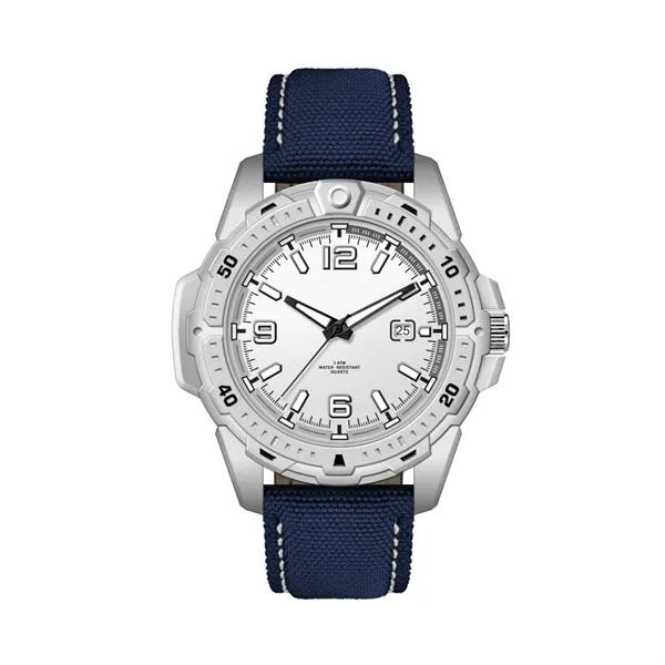 45MM, SILVER METAL CASE, 3-HAND MVT, DTE... from ASI 67866 Logomark/Valumark