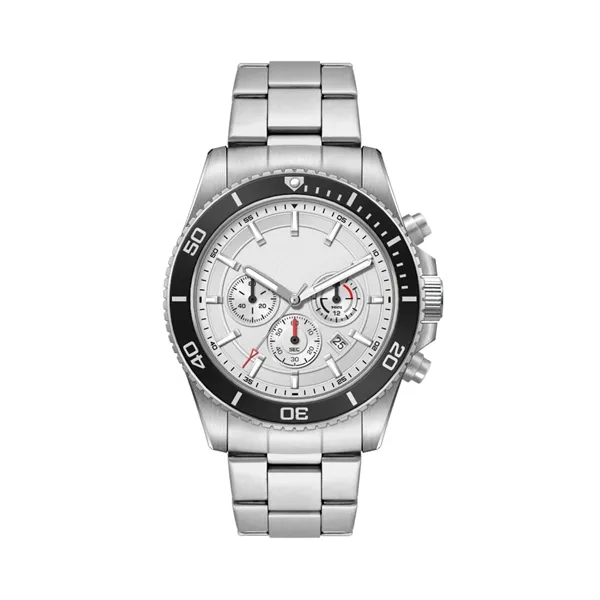 42.5MM, SS, SILVER CASE, BK BEZEL, CHRONO MVT, DTE... from ASI 67866 Logomark/Valumark