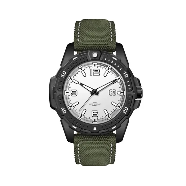 45MM. BLACK METAL CASE, 3-HAND MVT, DTE... from ASI 67866 Logomark/Valumark