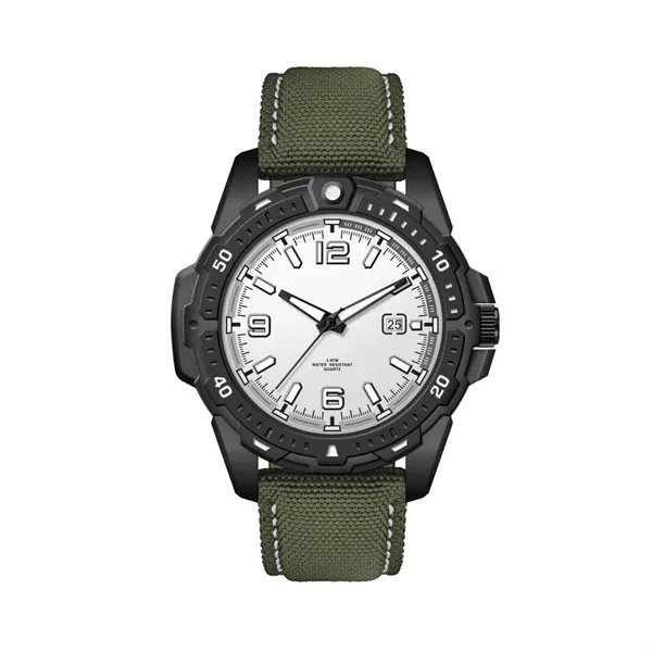 45MM. BLACK METAL CASE, 3-HAND MVT, DTE... from ASI 67866 Logomark/Valumark