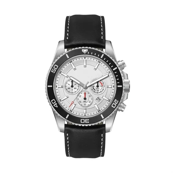 42.5MM, SS, SILVER CASE, BK BEZEL, CHRONO MVT, DTE... from ASI 67866 Logomark/Valumark