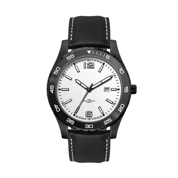 42MM, BLACK METAL CASE, 3-HAND MVT, DTE... from ASI 67866 Logomark/Valumark