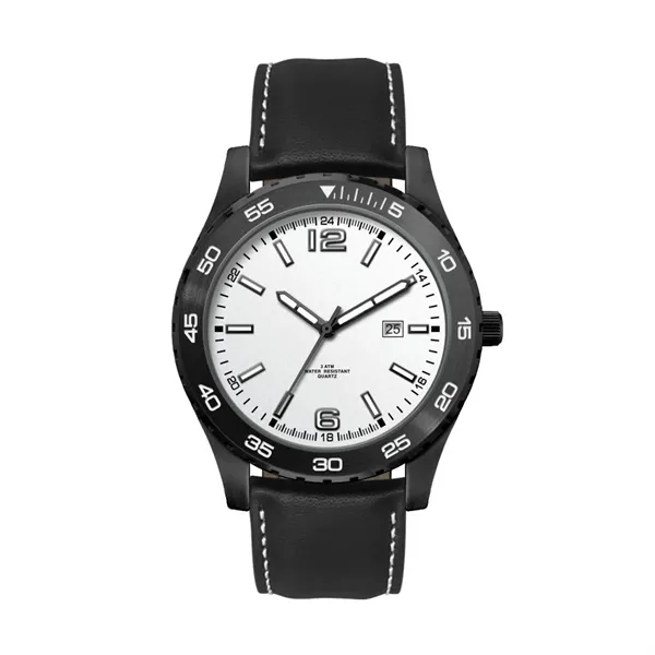 42MM, BLACK METAL CASE, 3-HAND MVT, DTE... from ASI 67866 Logomark/Valumark