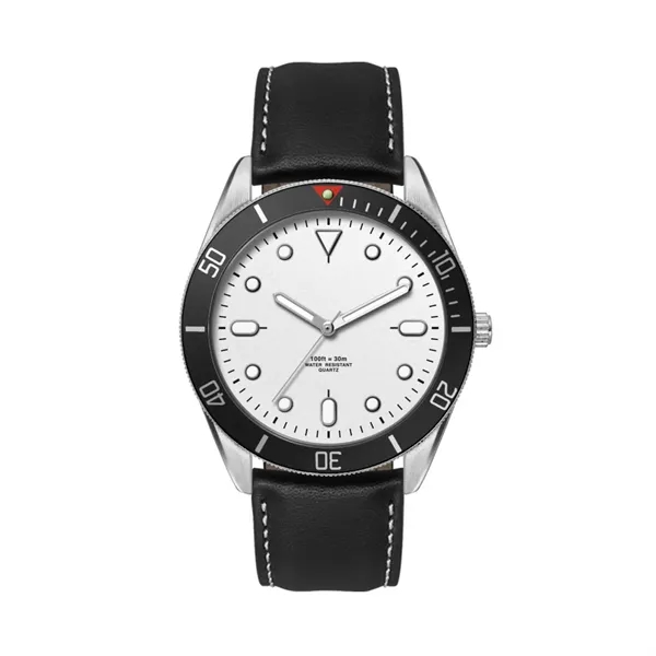 34MM, SILVER METAL CASE, BK BEZEL, 3-HAND MVT... from ASI 67866 Logomark/Valumark
